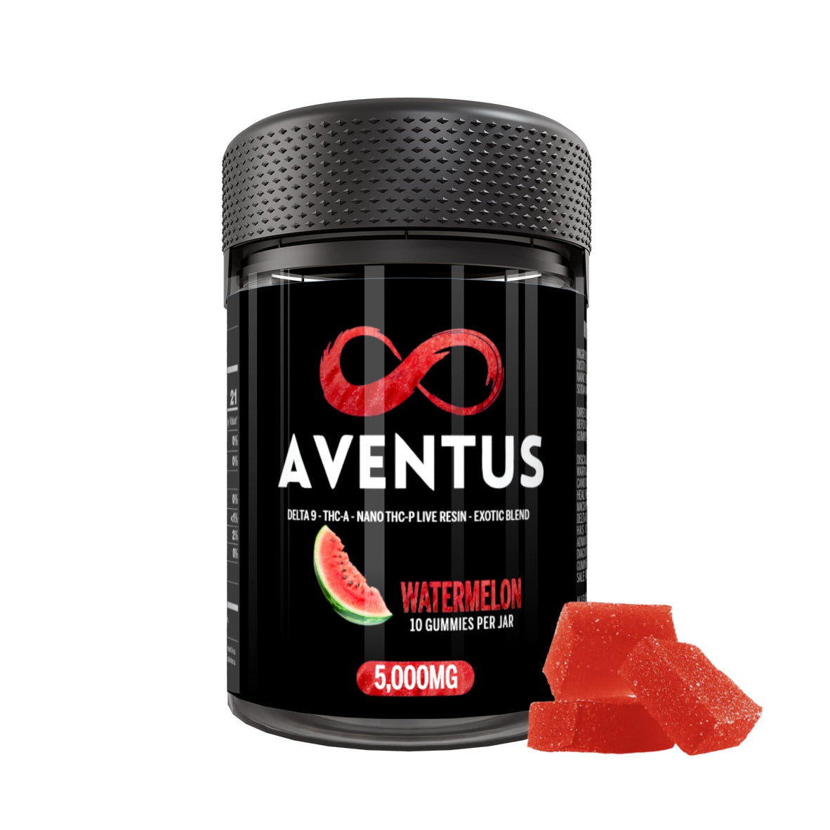 Aventus8 Exotic Blend Gummies – Watermelon (5000mg, 10ct Jar) Aventus8 Exotic Blend