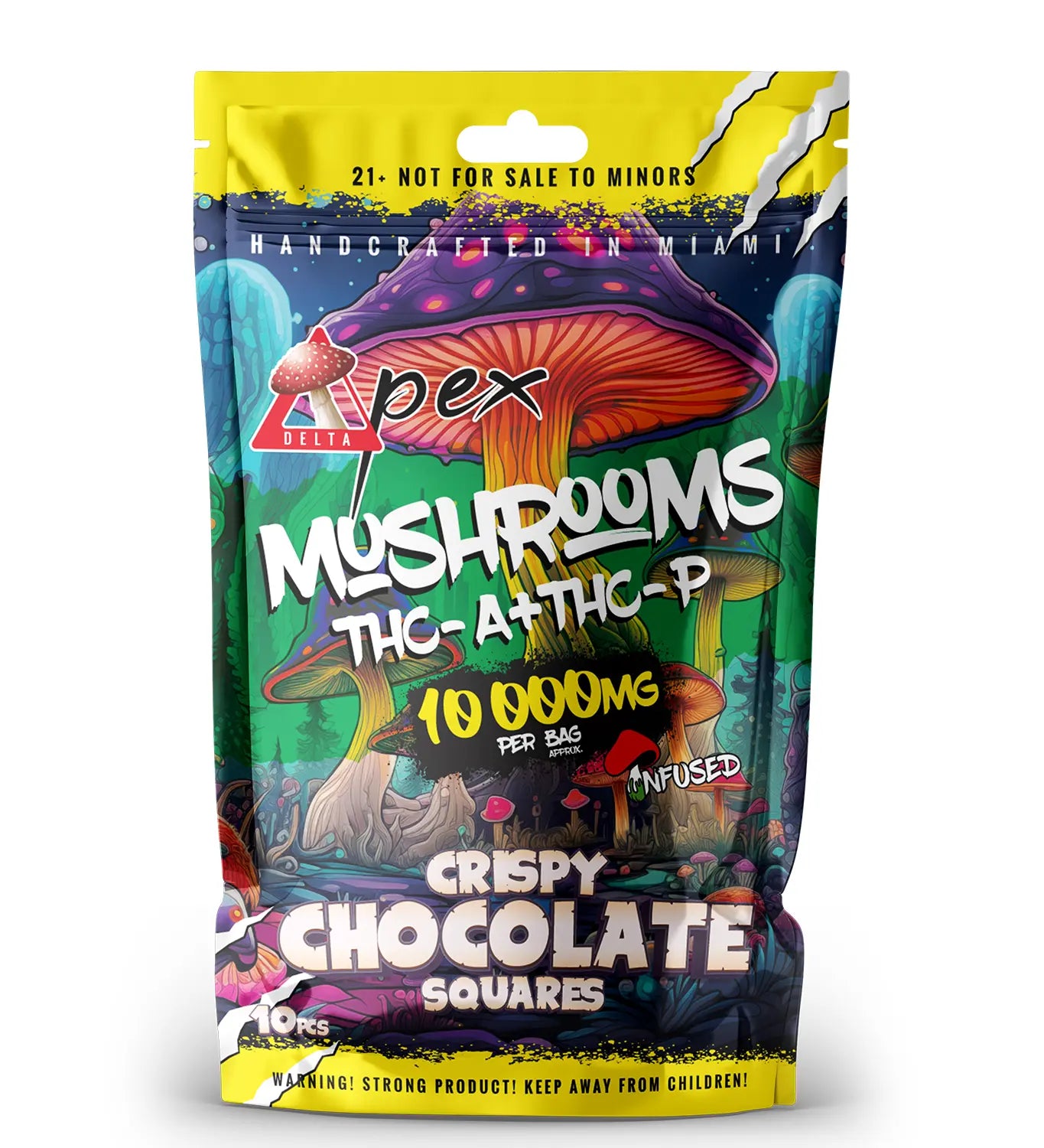 Crispy Chocolate Squares Mushroom THC-A + THC-P 10,000mg Crispy Chocolate Squares