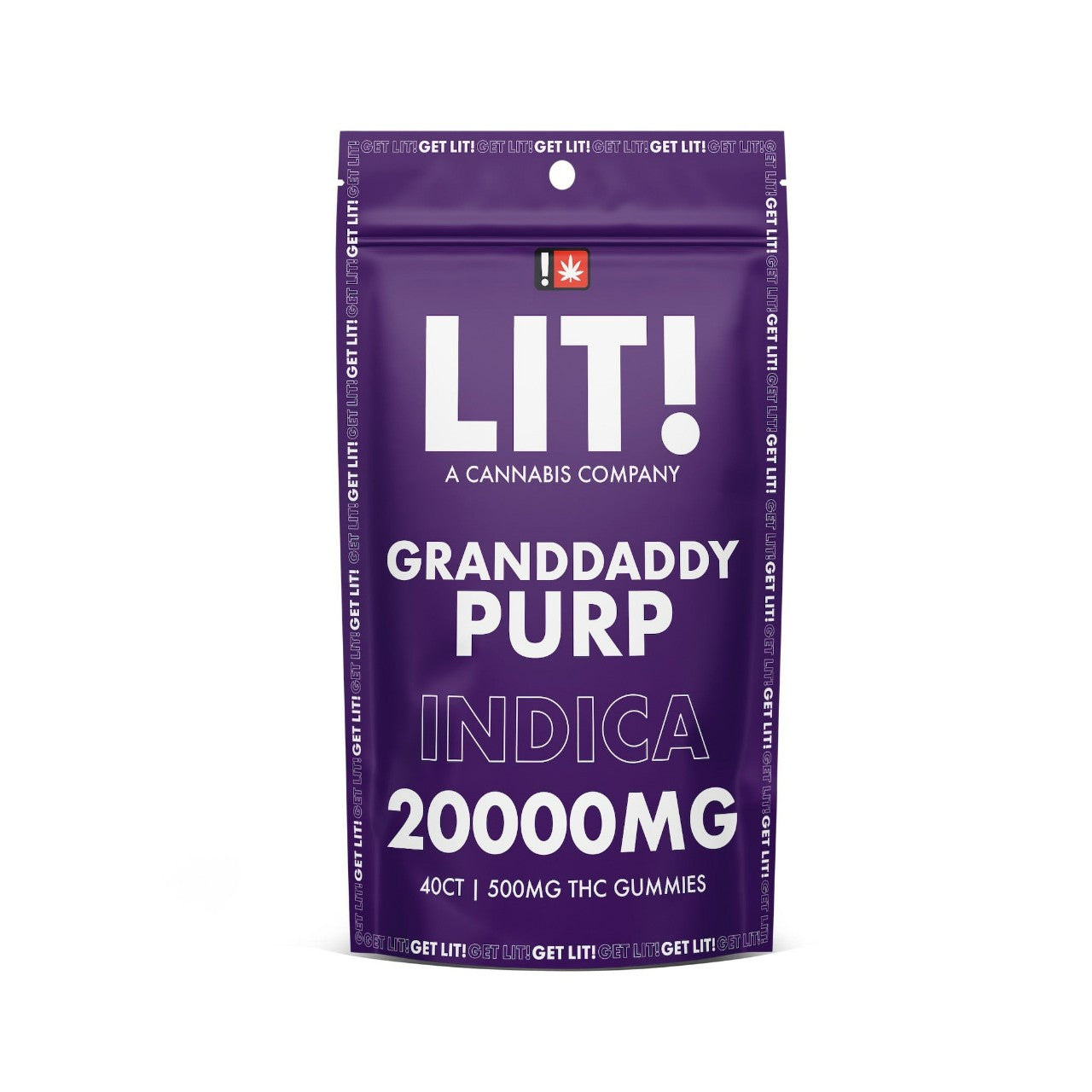LIT THC Gummies 20000MG 40 Count - Granddaddy Purple Indica Granddaddy Purple Indica