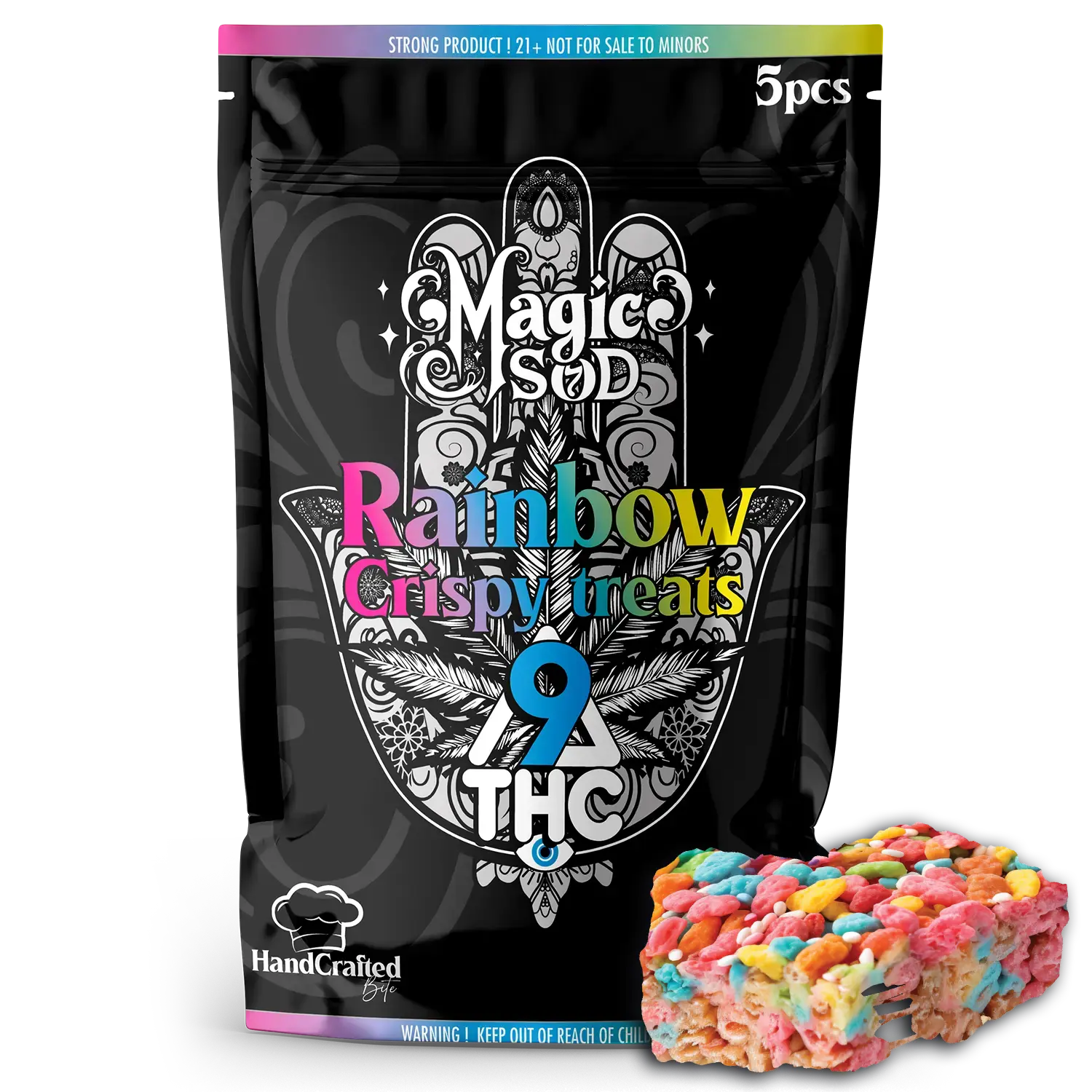 MAGICSOD Rainbow Crispy Treats Delta 9 THC 100mg MAGICSOD Rainbow Crispy Treats