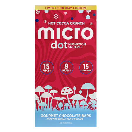 Micro Dot Mushroom Squares Gourmet Chocolate Bars - 8g Micro Dot Mushroom Squares