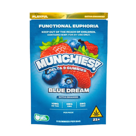 MUNCHIES! Functional Euphoria Delta 9 Boosted Gummies - 5ct Blue Dream Gummies