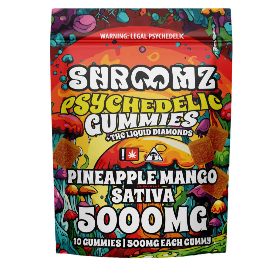 Shroomz Psychedelic THC Liquid Diamond Gummies - 5000MG Pineapple Mango Sativa Shroomz Psychedelic THC
