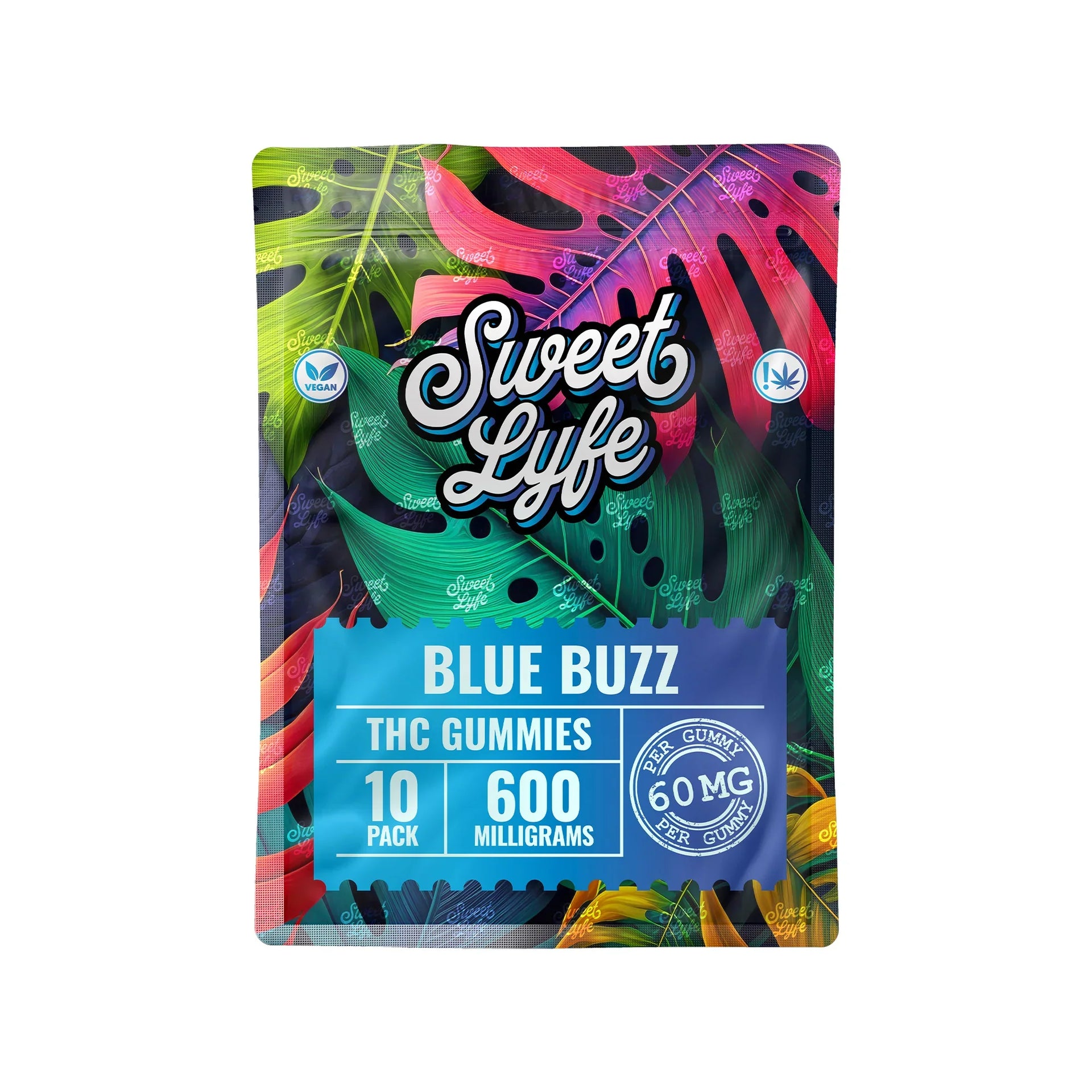 Vegan Gummies 600 MG THC - Bag - Blue Buzz Vegan Gummies