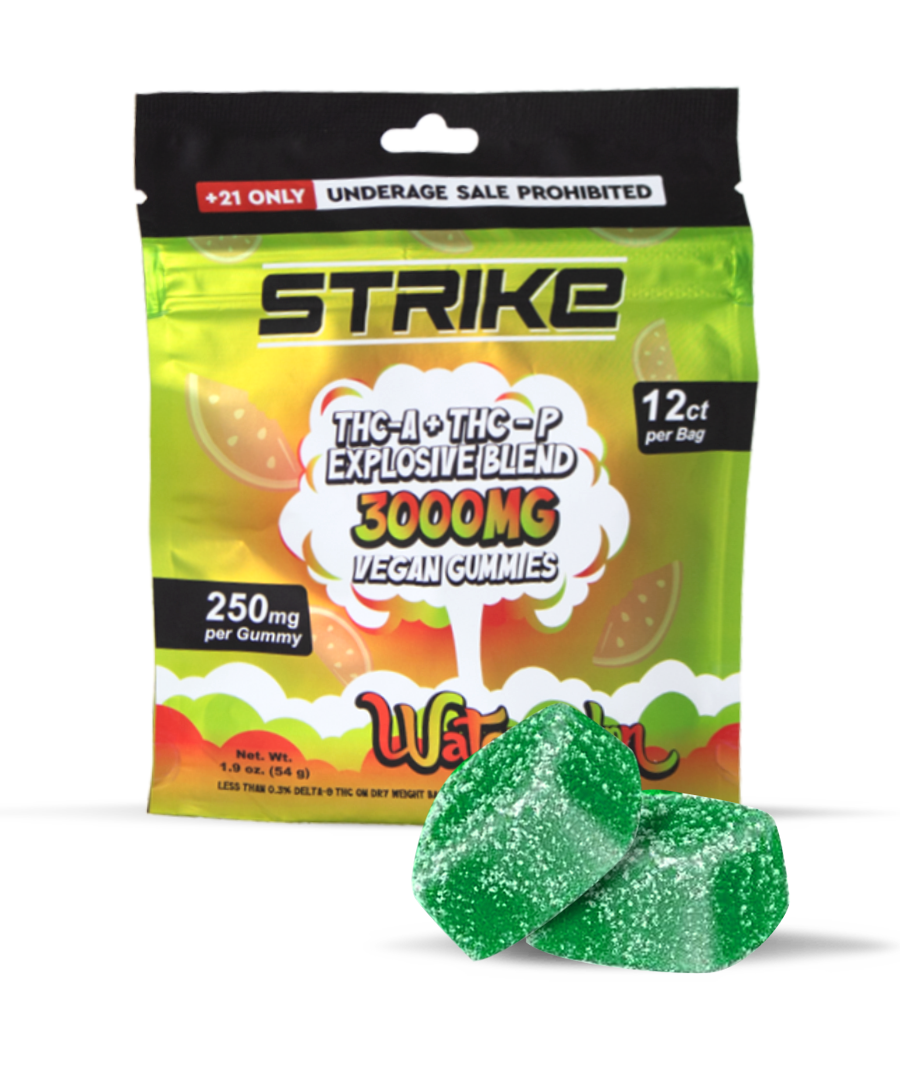 VEGAN GUMMIES STRIKE THC-A + THC-P EXPLOSIVE BLEND WATERMELON Vegan Watermelon Gummies