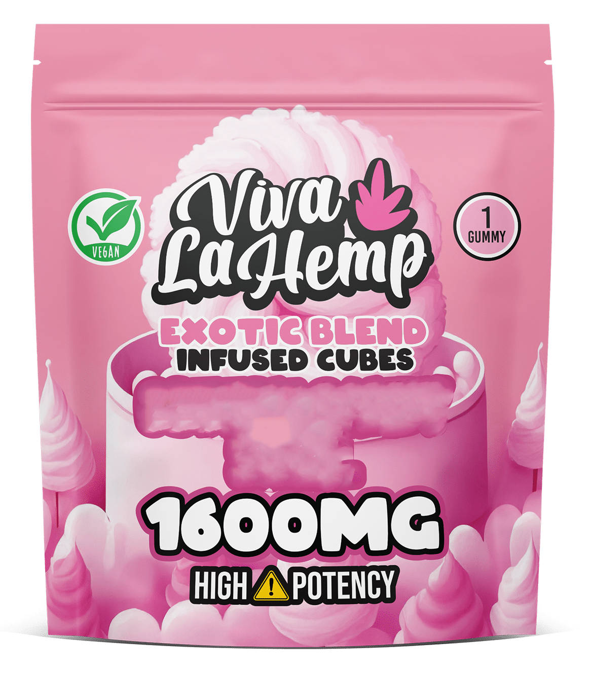 viva la hemp Exotic Blend Infused Cubes – 1600MG Pink Berries viva la hemp Exotic